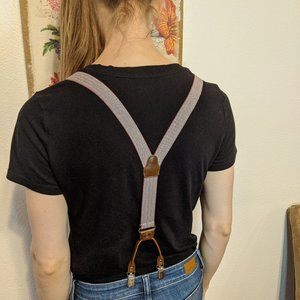 H&M Red/white Chevron Pattern Suspenders